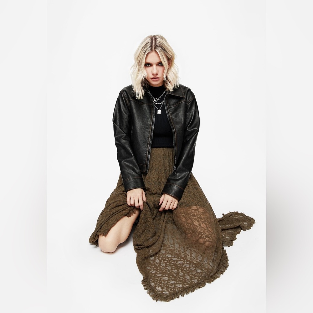 Disturbia Myrtle Floral Lace Handkerchief Hem Midi Skirt US 12 / UK 16 - Picture 7 of 9